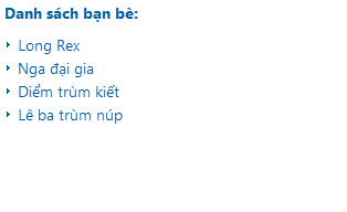 danh sach ban be