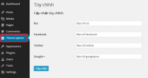 Cập nhật theme option
